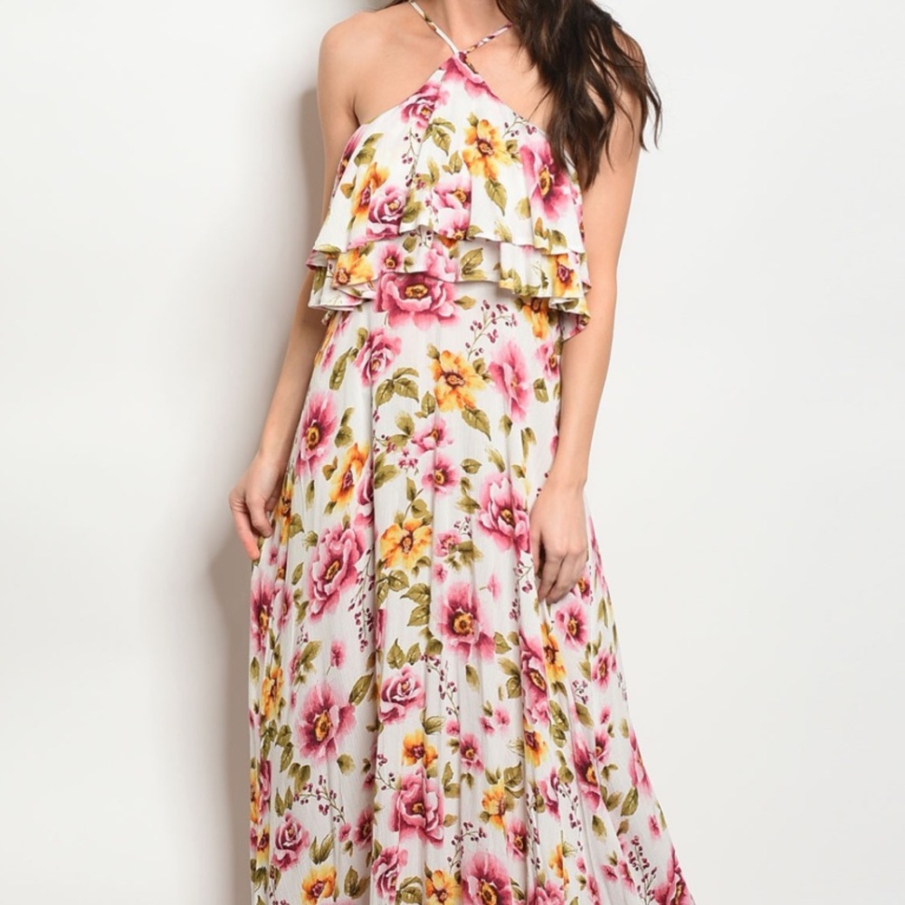 Off white floral maxi - Dress - Picture 2 of 3